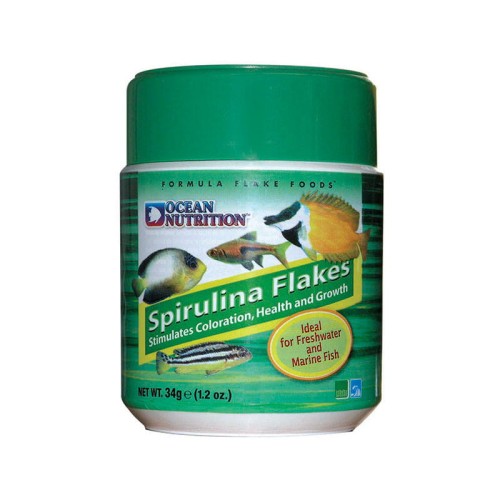 ON Spirulina Flakes 34g - pokarm z spiruliną i probiotykami dla ryb morskich i słodkowodnych