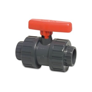 PVC-U Zawór kulowy D-16 mm KW 16bar szary type Safe 600 0112100