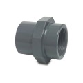 PVC-U Mufa przejściowa 16/20 mm x 1/2" KW/KZ x GW 10bar szara z gwintem 0100251