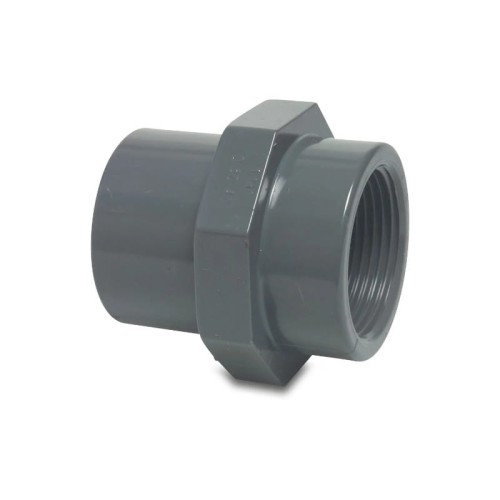 PVC-U Mufa przejściowa 16/20 mm x 1/2" KW/KZ x GW 10bar szara z gwintem 0100251