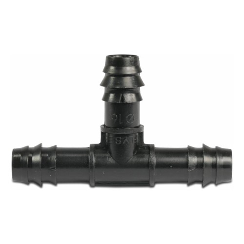 Trójnik 90° POM 16 mm karbowane 4bar czarny 7027538