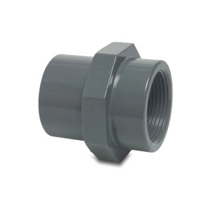 PVC-U Mufa przejściowa 25/32 mm x 3/4" KW/KZ x GW 10bar szara z gwintem 0100256