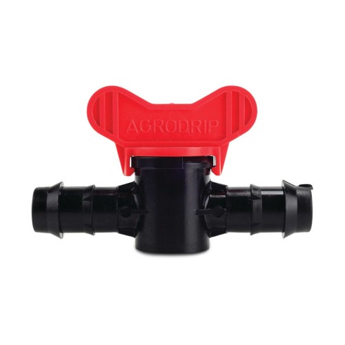 Zawór mini PP 16 mm karbowane czarny 7022109
